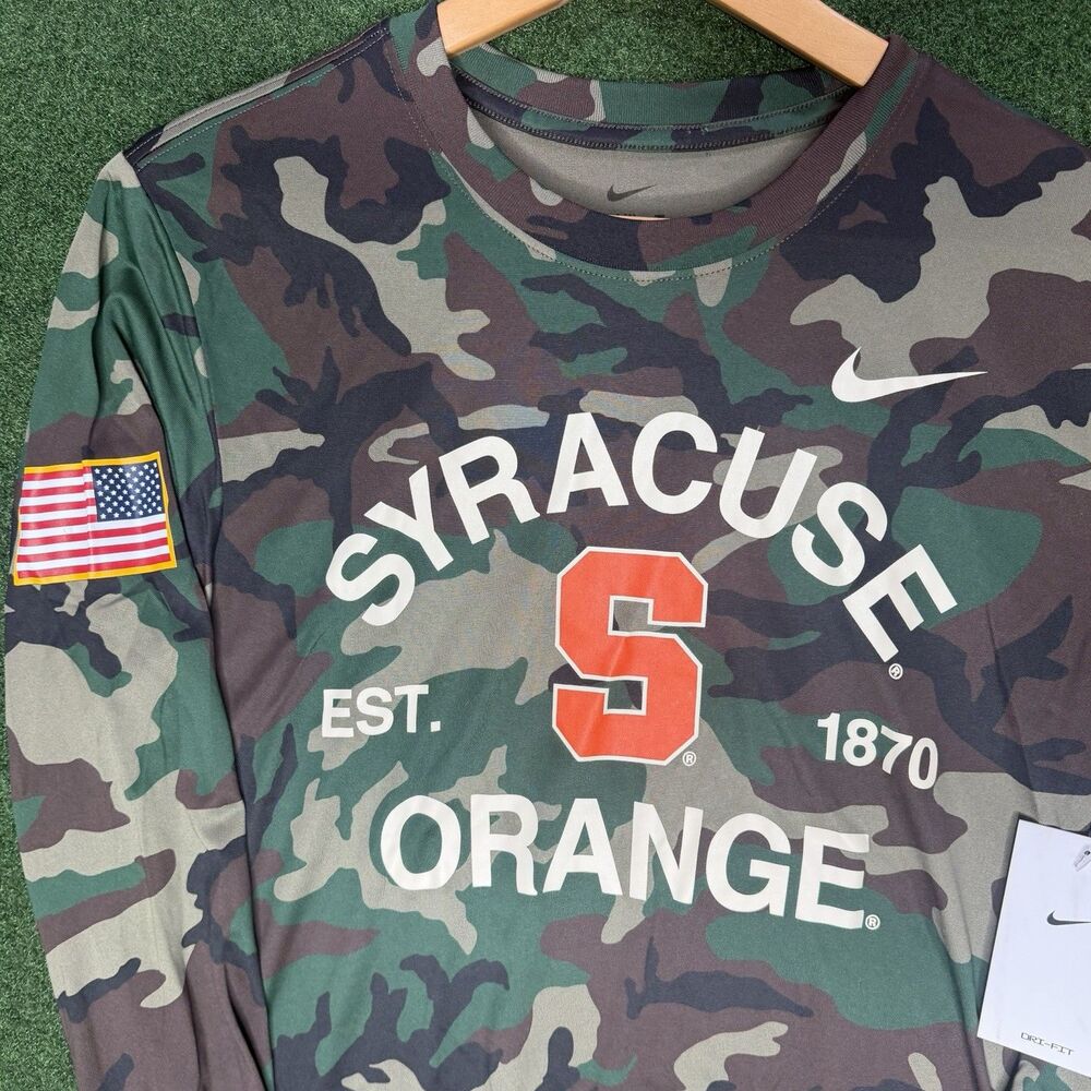 Sz S Nike Syracuse Orange Military Appreciation Camo Long Sleeve Team Issued - Picture 3 of 8